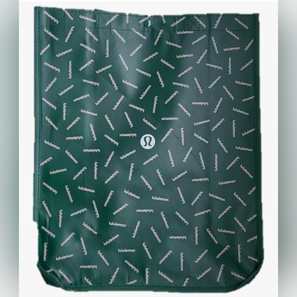 Lululemon Athletica Dark Green Logo Print Tote - Picture 2 of 4